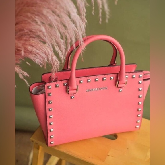 Michael Kors Studded Selma Satchel - Picture 1 of 6
